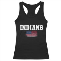 Classic Indians Racerback Tank Top Retro Varsity Vintage Team Name USA Flag - Wonder Print Shop