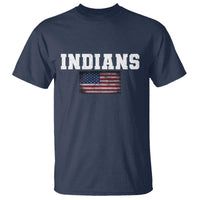 Classic Indians T Shirt Retro Varsity Vintage Sports Team Name USA Flag - Wonder Print Shop