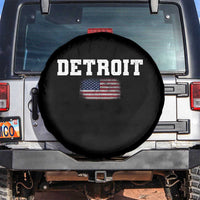 Classic Detroit Spare Tire Cover Retro Varsity Vintage Sports Team Name USA Flag - Wonder Print Shop