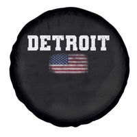 Classic Detroit Spare Tire Cover Retro Varsity Vintage Sports Team Name USA Flag - Wonder Print Shop