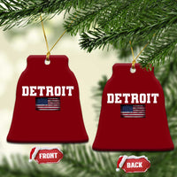 Classic Detroit Ceramic Ornament Retro Varsity Vintage Sports Team Name USA Flag - Wonder Print Shop