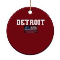 Classic Detroit Ceramic Ornament Retro Varsity Vintage Sports Team Name USA Flag - Wonder Print Shop
