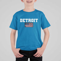 Classic Detroit T Shirt For Kid Retro Varsity Vintage Sports Team Name USA Flag - Wonder Print Shop
