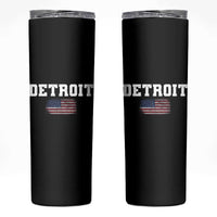 Classic Detroit Skinny Tumbler Retro Varsity Vintage Sports Team Name USA Flag - Wonder Print Shop