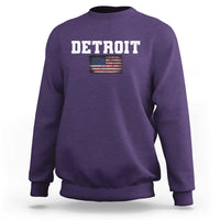 Classic Detroit Sweatshirt Retro Varsity Vintage Sports Team Name USA Flag - Wonder Print Shop