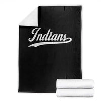Retro Script Indians Throw Blanket Vintage Sports Team Name - Wonder Print Shop