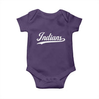 Retro Script Indians Baby Onesie Vintage Team Name - Wonder Print Shop