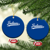 Retro Script Indians Ceramic Ornament Vintage Sports Team Name - Wonder Print Shop