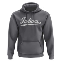 Retro Script Indians Hoodie Vintage Sports Team Name - Wonder Print Shop