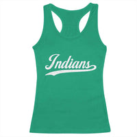 Retro Script Indians Racerback Tank Top Vintage Team Name - Wonder Print Shop