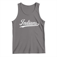 Retro Script Indians Tank Top Vintage Sports Team Name - Wonder Print Shop
