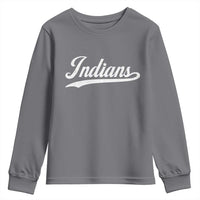 Retro Script Indians Youth Sweatshirt Vintage Team Name - Wonder Print Shop