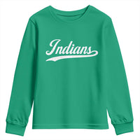 Retro Script Indians Youth Sweatshirt Vintage Team Name - Wonder Print Shop