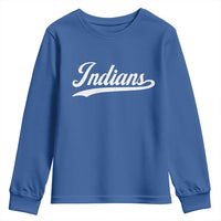 Retro Script Indians Youth Sweatshirt Vintage Team Name - Wonder Print Shop