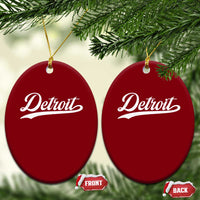 Retro Script Detroit Ceramic Ornament Vintage Sports Team Name - Wonder Print Shop