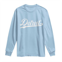 Retro Script Detroit Long Sleeve Shirt Vintage Team Name - Wonder Print Shop