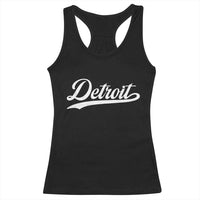 Retro Script Detroit Racerback Tank Top Vintage Team Name - Wonder Print Shop