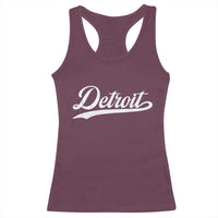 Retro Script Detroit Racerback Tank Top Vintage Team Name - Wonder Print Shop