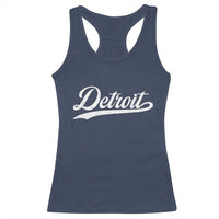 Retro Script Detroit Racerback Tank Top Vintage Team Name - Wonder Print Shop