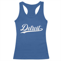 Retro Script Detroit Racerback Tank Top Vintage Team Name - Wonder Print Shop