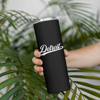 Retro Script Detroit Skinny Tumbler Vintage Sports Team Name - Wonder Print Shop