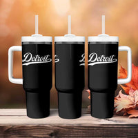 Retro Script Detroit Tumbler With Handle Vintage Sports Team Name - Wonder Print Shop