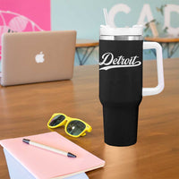 Retro Script Detroit Tumbler With Handle Vintage Sports Team Name - Wonder Print Shop