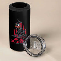 Marine Veteran 250th Anniversary 4 in 1 Can Cooler Tumbler Retro Military Corps American Flag - Wonder Print Shop