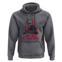Marine Veteran 250th Anniversary Hoodie Retro Military Corps American Flag - Wonder Print Shop