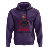 Marine Veteran 250th Anniversary Hoodie Retro Military Corps American Flag - Wonder Print Shop