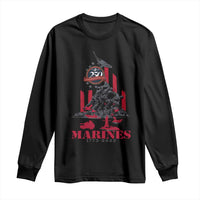 Marine Veteran 250th Anniversary Long Sleeve Shirt Retro Military Corps American Flag - Wonder Print Shop