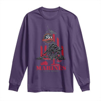 Marine Veteran 250th Anniversary Long Sleeve Shirt Retro Military Corps American Flag - Wonder Print Shop