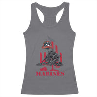 Marine Veteran 250th Anniversary Racerback Tank Top Retro Military Corps American Flag - Wonder Print Shop
