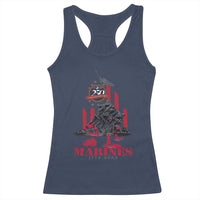 Marine Veteran 250th Anniversary Racerback Tank Top Retro Military Corps American Flag - Wonder Print Shop