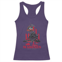 Marine Veteran 250th Anniversary Racerback Tank Top Retro Military Corps American Flag - Wonder Print Shop