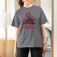 Marine Veteran 250th Anniversary T Shirt For Women Retro Military Corps American Flag - Wonder Print Shop
