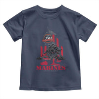 Marine Veteran 250th Anniversary Toddler T Shirt Retro Military Corps American Flag - Wonder Print Shop