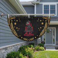 Marine Veteran 250th Anniversary Patriotic Fan Flag Retro Military Corps American Flag