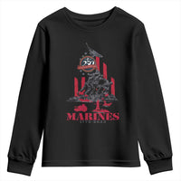 Marine Veteran 250th Anniversary Youth Sweatshirt Retro Military Corps American Flag - Wonder Print Shop