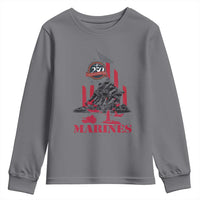 Marine Veteran 250th Anniversary Youth Sweatshirt Retro Military Corps American Flag - Wonder Print Shop