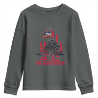 Marine Veteran 250th Anniversary Youth Sweatshirt Retro Military Corps American Flag - Wonder Print Shop