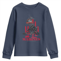 Marine Veteran 250th Anniversary Youth Sweatshirt Retro Military Corps American Flag - Wonder Print Shop