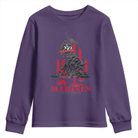 Marine Veteran 250th Anniversary Youth Sweatshirt Retro Military Corps American Flag - Wonder Print Shop