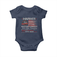 Marine Veteran 250th Anniversary Baby Onesie Retro Patriotic Military Gift American Flag - Wonder Print Shop