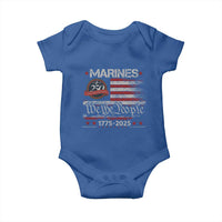 Marine Veteran 250th Anniversary Baby Onesie Retro Patriotic Military Gift American Flag - Wonder Print Shop