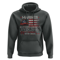 Marine Veteran 250th Anniversary Hoodie Retro Patriotic Military Gift American Flag - Wonder Print Shop