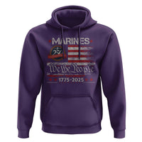 Marine Veteran 250th Anniversary Hoodie Retro Patriotic Military Gift American Flag - Wonder Print Shop