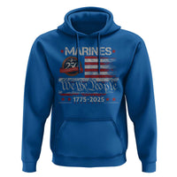 Marine Veteran 250th Anniversary Hoodie Retro Patriotic Military Gift American Flag - Wonder Print Shop