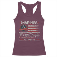 Marine Veteran 250th Anniversary Racerback Tank Top Retro Patriotic Military Gift American Flag - Wonder Print Shop