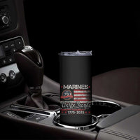 Marine Veteran 250th Anniversary Skinny Tumbler Retro Patriotic Military Gift American Flag - Wonder Print Shop